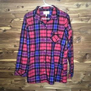 Victoria Secret Plaid Flannel Button Down Medium
